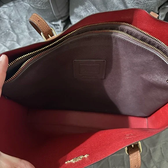 Coach Mollie Tan Leather Tote Bag - Picture 7 of 11